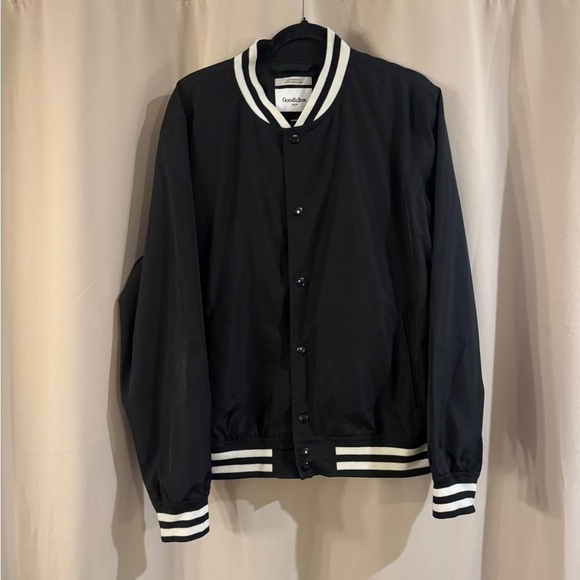 Goodfellow & Co Black Varsity Bomber Jacket - Picture 1 of 6